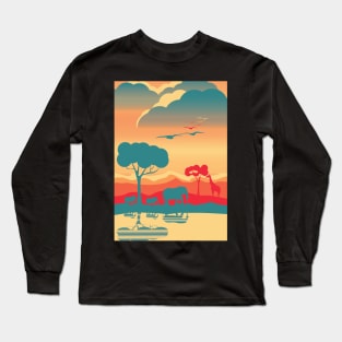 Landscape of an african savanna Long Sleeve T-Shirt